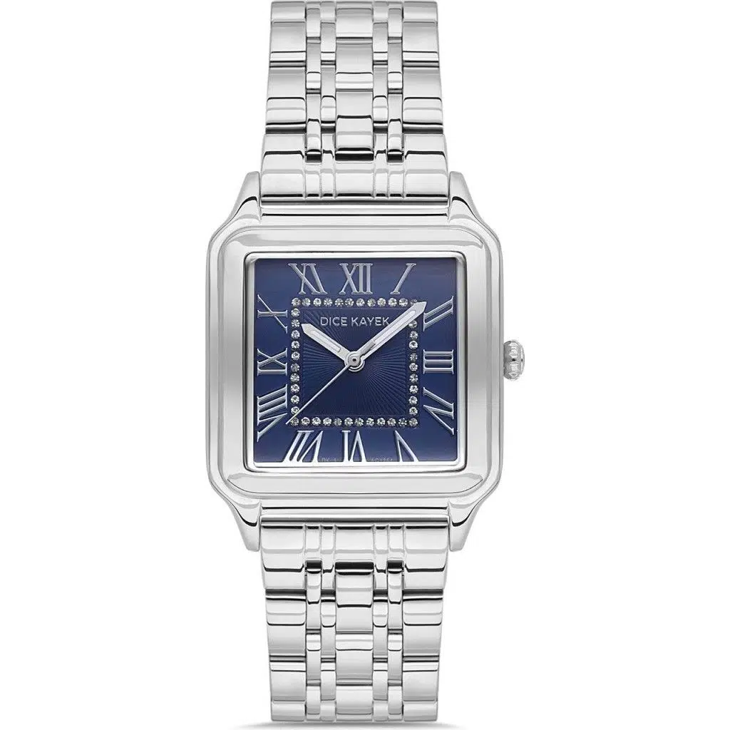 Dice Kayek Kadın Kol Saati Beyaz &amp; Lacivert - Gümüş