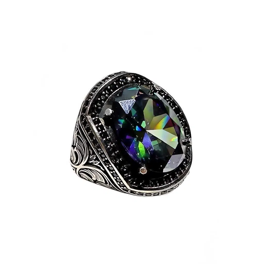MistikTopaz ve Zirkon Taşlı Gümüş Yüzük 240054317G22Y MistikTopaz ve Zirkon Taşlı Gümüş Yüzük 240054317G22Y