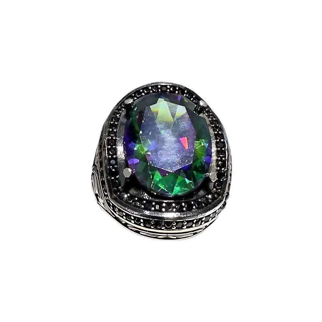 MistikTopaz ve Zirkon Taşlı Gümüş Yüzük 240054317G22Y MistikTopaz ve Zirkon Taşlı Gümüş Yüzük 240054317G22Y