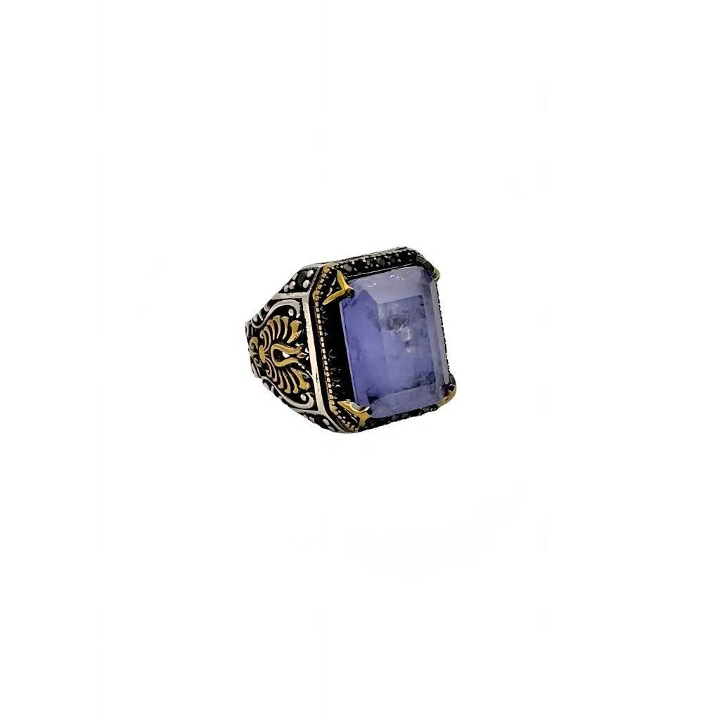 Paraiba ve Zirkon Taşlı Erkek Gümüş Yüzüğü 230047232G24Y Paraiba ve Zirkon Taşlı Erkek Gümüş Yüzüğü 230047232G24Y