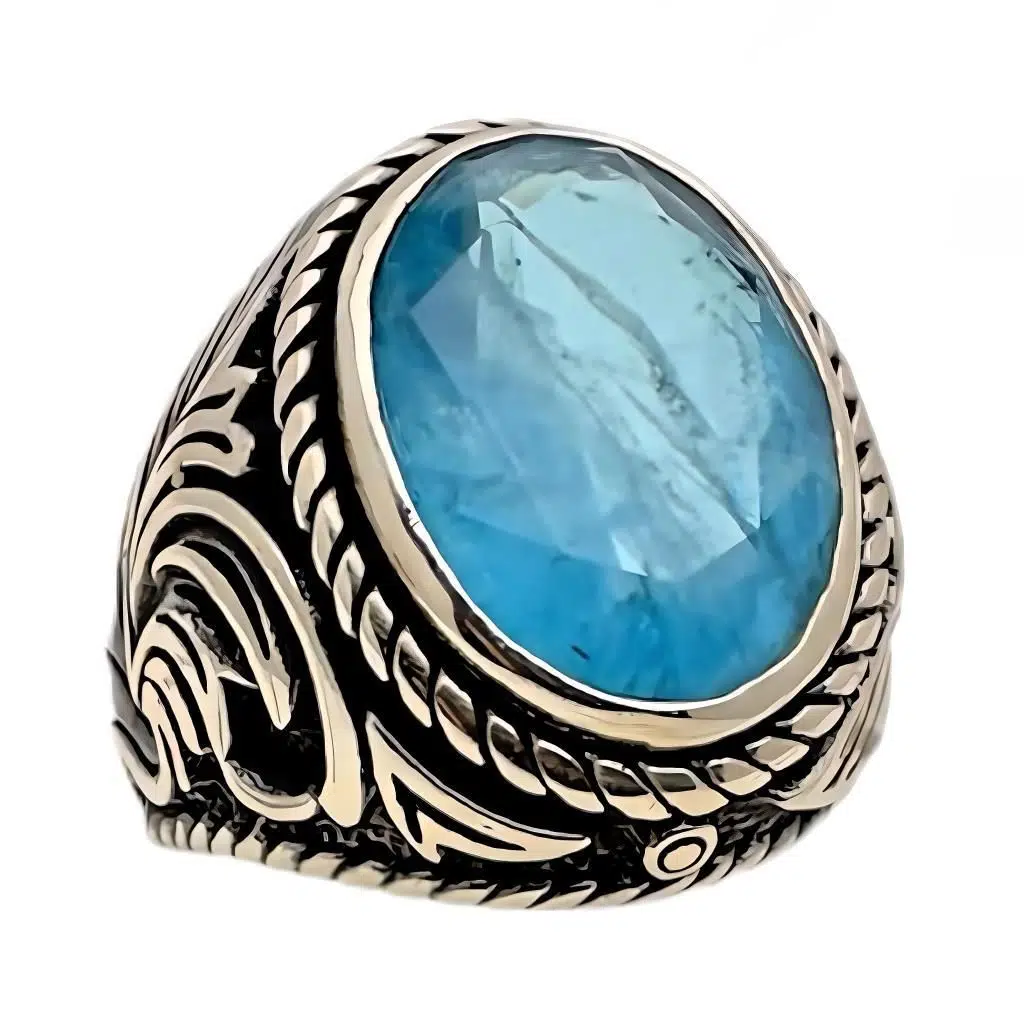 Paraiba Taşlı Gümüş Yüzük 240053179G20Y Paraiba Taşlı Gümüş Yüzük 240053179G20Y